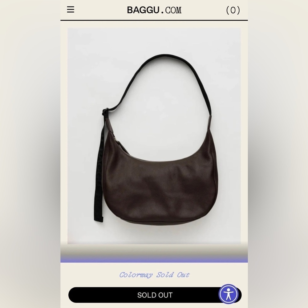 BAGGU Deadstock Leather Crescent Bag